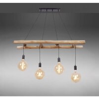Hängelampe Skandinavisch Holz 110 cm lang E27...