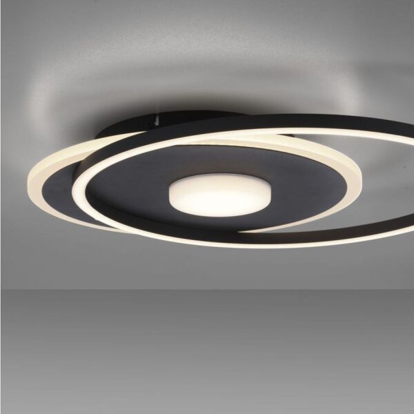 Stilvolle LED Deckenlampe Metall Schwarz 26 W 3000 K