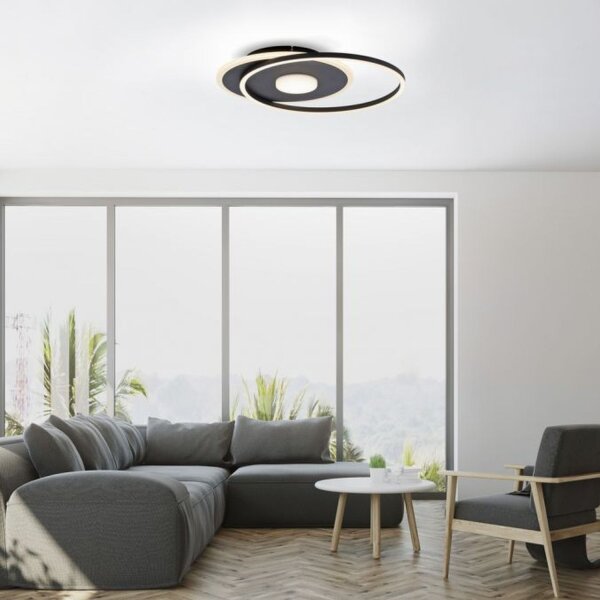 Stilvolle LED Deckenlampe Metall Schwarz 26 W 3000 K