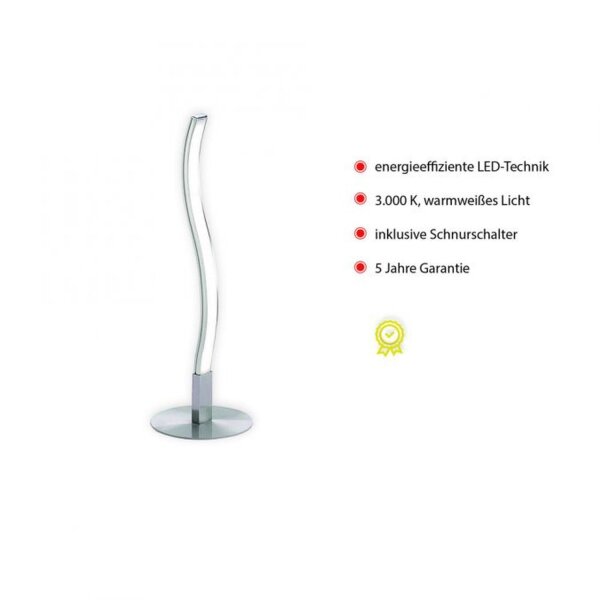 LED Tischlampe Metall in Stahl 30 cm 300 lm blendarm