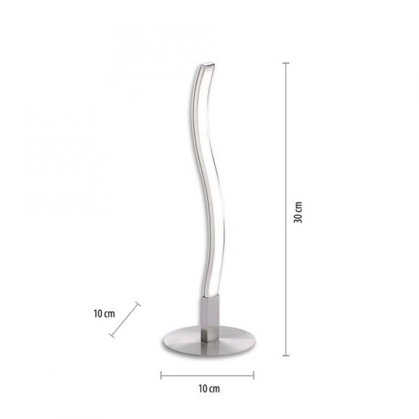 LED Tischlampe Metall in Stahl 30 cm 300 lm blendarm
