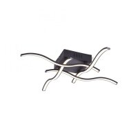 LED Deckenleuchte Wellen Metall Schwarz B:55 cm 3000 K