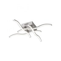 LED Deckenleuchte Wellen Metall in Stahl B:55 cm 3000 K