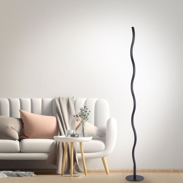 LED Stehlampe Schwarz Metall 120 cm 3000 K blendarm