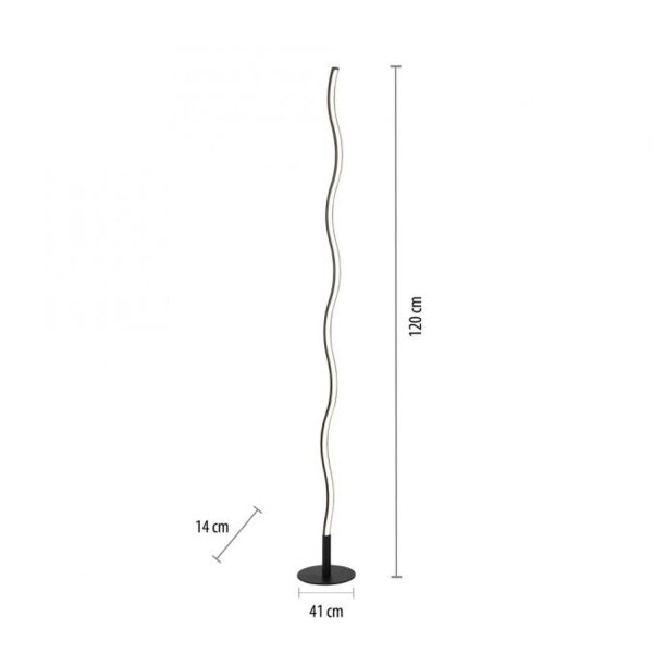 LED Stehlampe Schwarz Metall 120 cm 3000 K blendarm