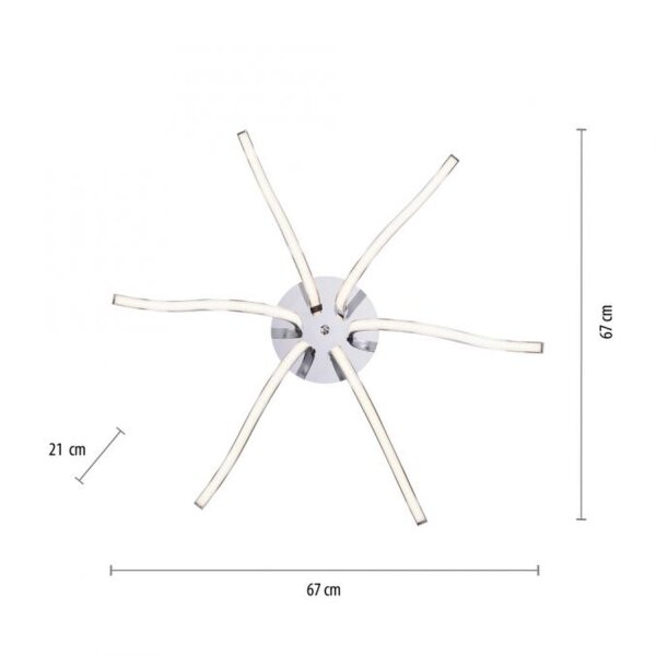 LED Deckenleuchte Metall in Chrom 3000 K 4 W L:67 cm