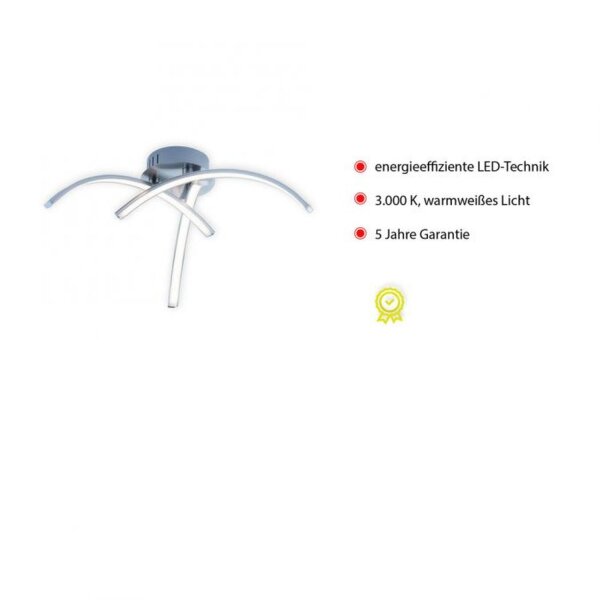 LED Deckenleuchte Metall in Stahl 3000 K 480 lm L:40 cm