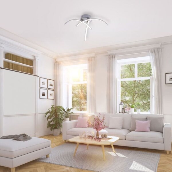 LED Deckenleuchte Metall in Stahl 3000 K 480 lm L:40 cm
