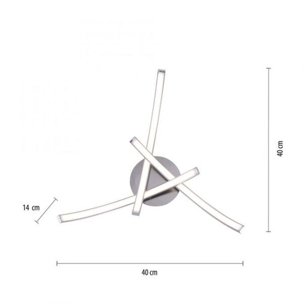 LED Deckenleuchte Metall in Stahl 3000 K 480 lm L:40 cm
