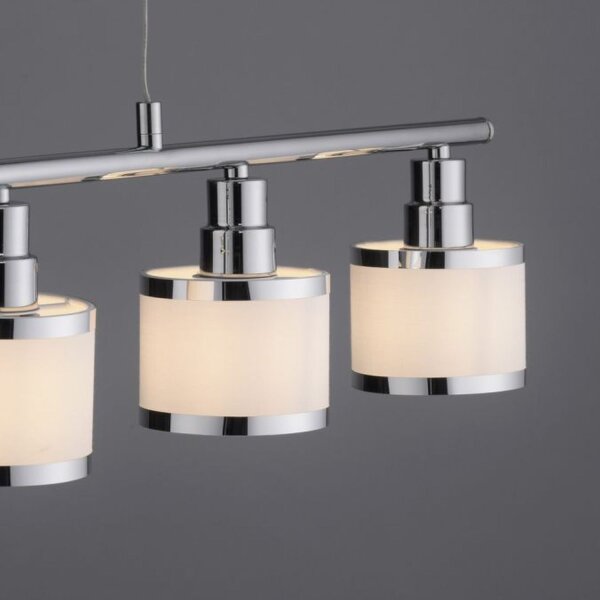 Pendelleuchte Modern 90 cm lang 5x E14 Chrom Weiß