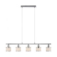Pendelleuchte Modern 90 cm lang 5x E14 Chrom Weiß
