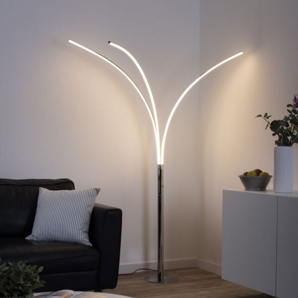 LED Bogenleuchte in Chrom Metall 6 W 733 lm 215 cm XXL