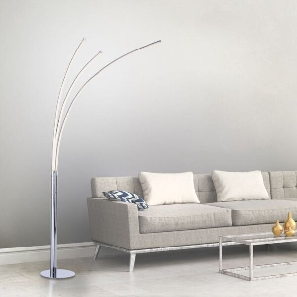LED Bogenleuchte in Chrom Metall 6 W 733 lm 215 cm XXL