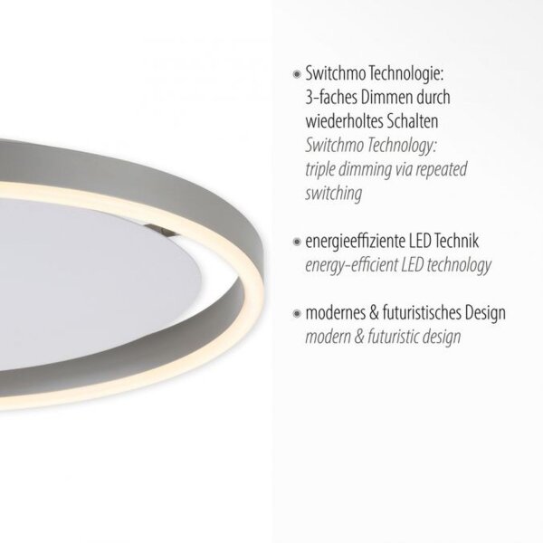 LED Deckenlampe Anthrazit Metall Ø39,3 cm 20 W dimmbar