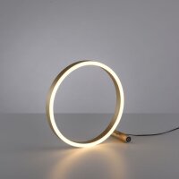 Dimmbare LED Tischlampe Touch 28 cm Ring in Messing