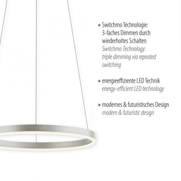Dimmbare LED Hängelampe Aluminium Metall Ø39,3 cm 20 W