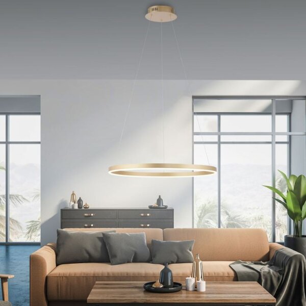 Dimmbare LED Pendelleuchte Ø58,5 cm 3000 K in Messing