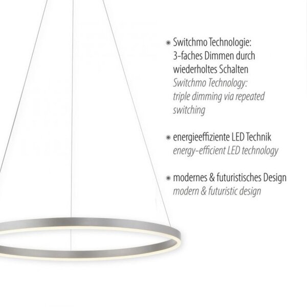 Dimmbare LED Pendelleuchte in Aluminium Ø58,5 cm 3000 K