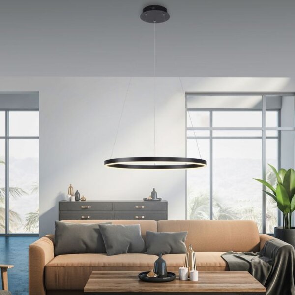 Dimmbare LED Pendelleuchte Schwarz Ø58,5 cm 3000 K 28 W