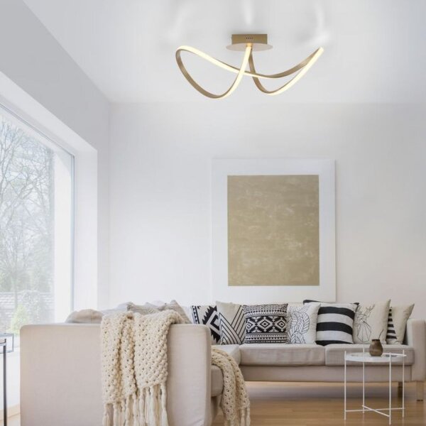 Dimmbare LED Deckenlampe in Messing 3000 K warmweiß