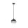 Hängelampe Glasschirm Rauchgrau Schwarz E27 Ø19 cm rund
