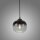 Hängelampe Glasschirm Rauchgrau Schwarz E27 Ø19 cm rund