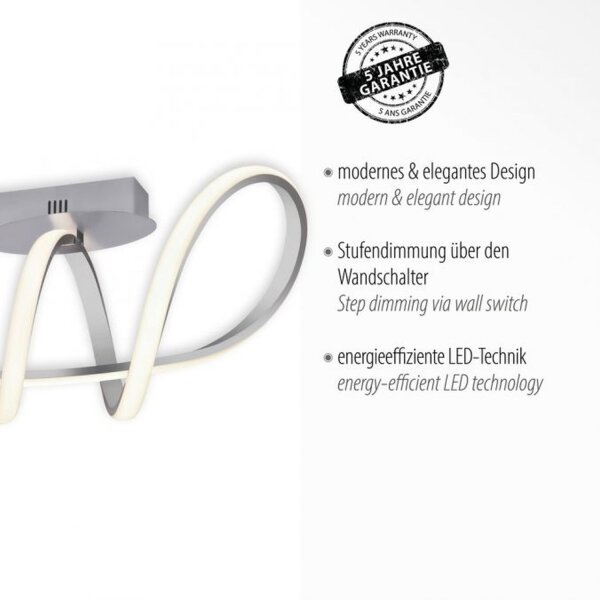 Dimmbare LED Deckenlampe in Aluminium 3000 K warmweiß