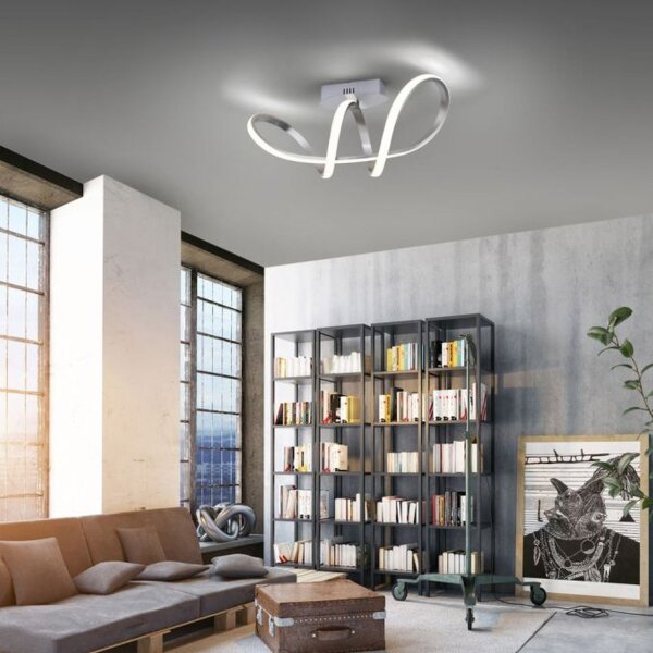 Dimmbare LED Deckenlampe in Aluminium 3000 K warmweiß