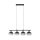 Pendelleuchte Glas Metall Rauchgrau Schwarz E14 L:68 cm