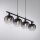 Pendelleuchte Glas Metall Rauchgrau Schwarz E14 L:68 cm
