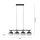 Pendelleuchte Glas Metall Rauchgrau Schwarz E14 L:68 cm