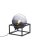 Tischlampe Glasschirm Rauchgrau Schwarz E27 23 cm klein