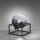 Tischlampe Glasschirm Rauchgrau Schwarz E27 23 cm klein