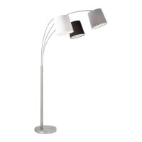 Gemütliche Bogenleuchte Metall Stoff E27 190 cm 3-flmg