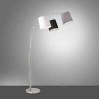 Gemütliche Bogenleuchte Metall Stoff E27 190 cm 3-flmg