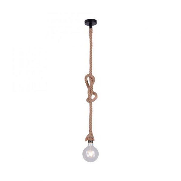 Vintage Pendelleuchte E27 bis 15 W Ø10 cm rund Tau Seil