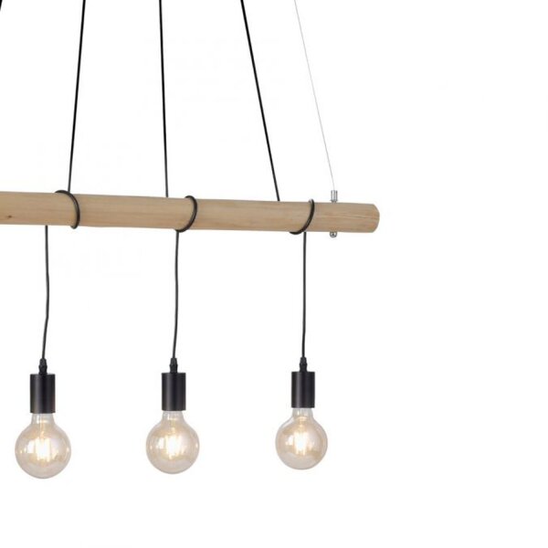 Lange Pendelleuchte Holzbalken 100 cm inkl E27 2700 K