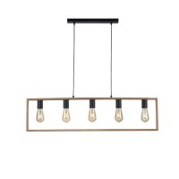 Nat&uuml;rliche H&auml;ngelampe Retro Holz Metall L:100...