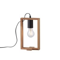 Natürliche Tischleuchte Holz Metall 28,5 cm E27 Retro