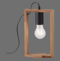 Natürliche Tischleuchte Holz Metall 28,5 cm E27 Retro