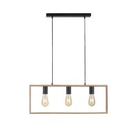Natürliche Hängelampe Retro Holz Metall L:69 cm...