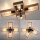Natürliche Deckenlampe Retro Holz Metall L:62 cm E27