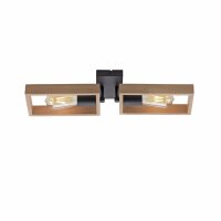 Natürliche Deckenlampe Retro Holz Metall L:57 cm E27