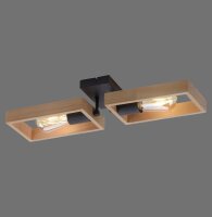 Natürliche Deckenlampe Retro Holz Metall L:57 cm E27