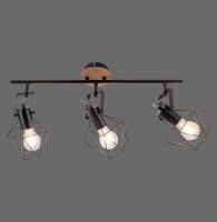Verstellbarer Deckenspot Holz Metall 83 cm E27 Vintage