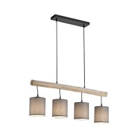 Blendarme Hängelampe Holzbalken Stoff 82,5 cm lang