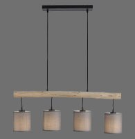 Blendarme Hängelampe Holzbalken Stoff 82,5 cm lang