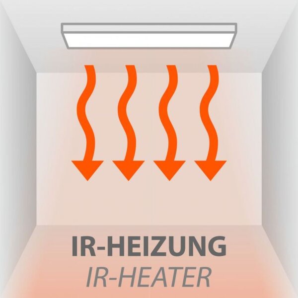 LED Deckenlampe dimmbar Infrarot Heizung L:120 cm 43 W