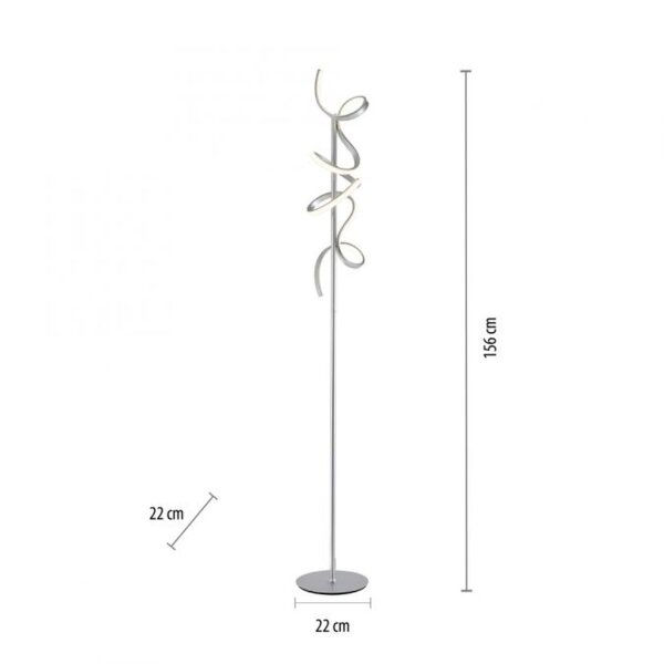 Dimmbare LED Stehleuchte Metall 156 cm 3000 K in Silber