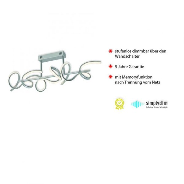 Dekorative LED Deckenleuchte Weiß 9 W 3000 K L:82 cm